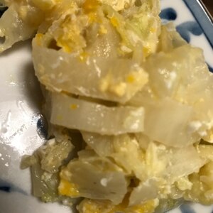 白菜と油揚げの卵とじ　味付けかんたん！